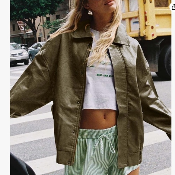 NEW Pretty Garden Vegan Bomber Jacket, L, P1351 - Picture 5 of 7